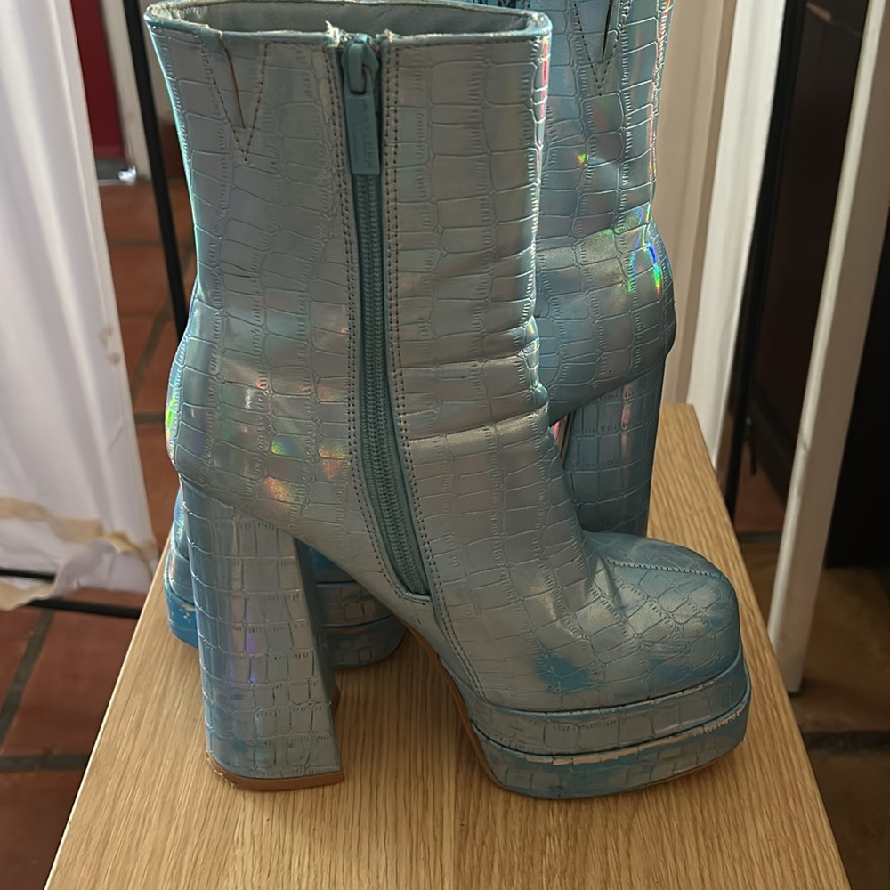 Blue Platform Boots - image 3